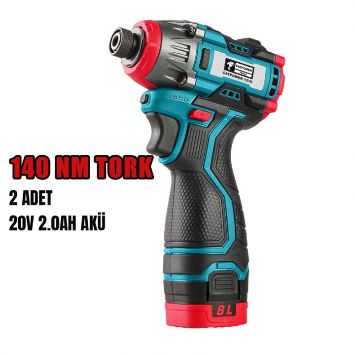 CATPOWER KÖMÜRSÜZ AKÜLÜ TORKLU VİDALAMA 16V Lİ-İON 2.0Ah