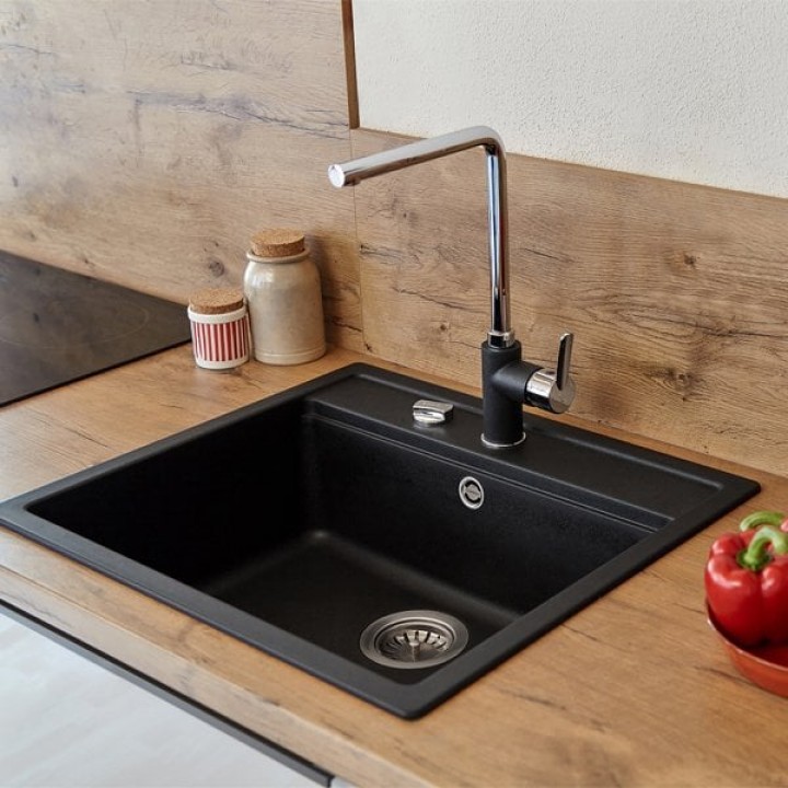 Hafele Adela Dolomite Granit Evye 570x510 mm Siyah