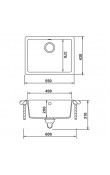 Hafele Lazio Kronos 550x430 mm Antrasit Granit Evye (Tek Gözlü)