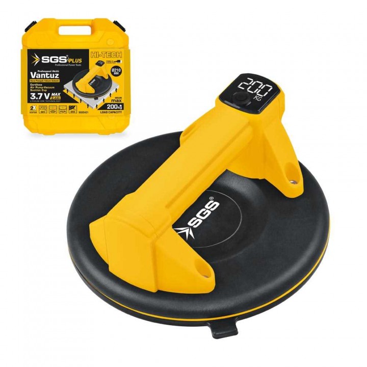 SGS TOOLS AKÜLÜ VAKUMLU VANTUZ 3.7V 2.4 Ah (200Kg)