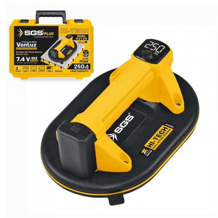 SGS TOOLS AKÜLÜ VAKUMLU VANTUZ 7.4V 2.0 Ah (250Kg)