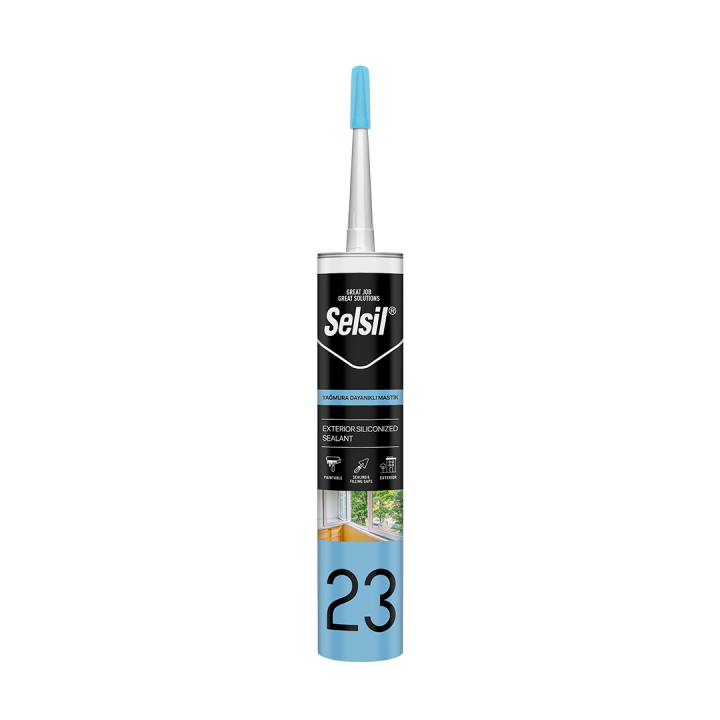 SELSIL YAĞMURA DAYANIKLI AKRİLİK MASTİK 310ml GRİ