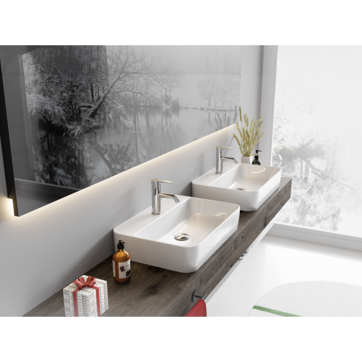 Turkuaz Hera 60x42 cm Tezgah Üstü Lavabo | Modern Çanak Lavabo