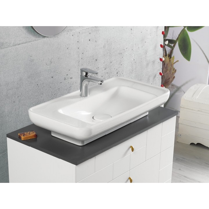 Turkuaz Cerastyle Lal Tezgah Üstü Lavabo 80x42 cm
