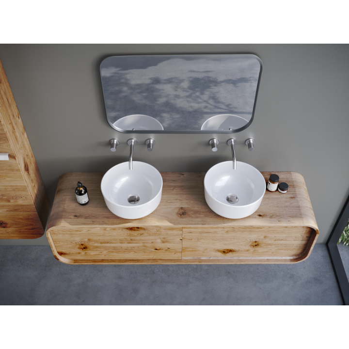Turkuaz Cerastyle Aqua Ø33 cm Tezgah Üstü Lavabo | Yuvarlak Mini Çanak Lavabo
