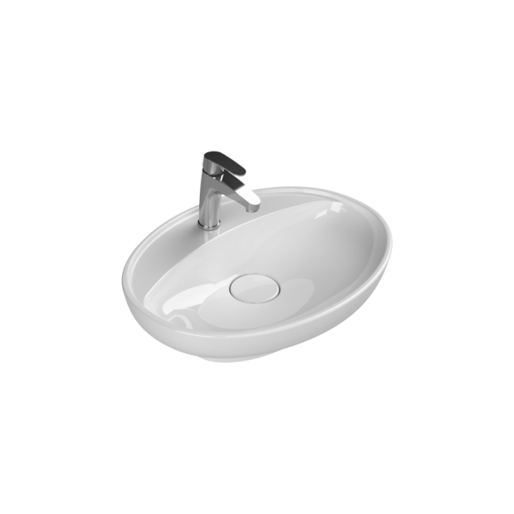 Turkuaz Cerastyle Tezgah Üstü Lavabo, Lal C, 60x45,5 cm