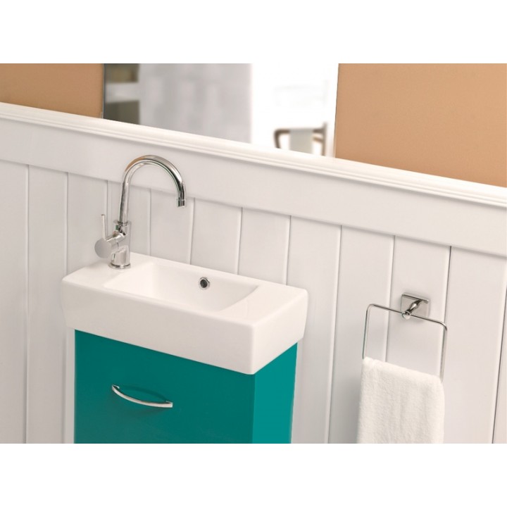 Turkuaz Seramik Cerastyle City 25x50 cm Tezgah Üstü Lavabo, Sol Batarya Delikli