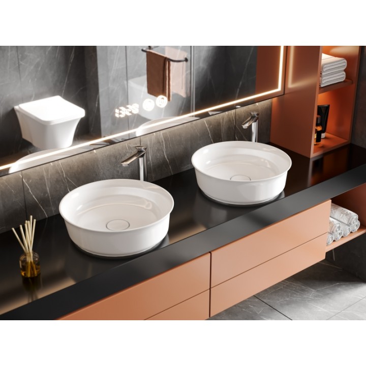 Turkuaz Cerastyle Tezgah Üstü Lavabo, One Plus, Ø46 cm