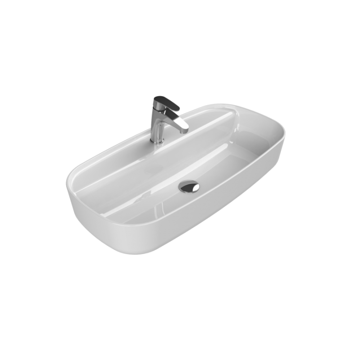 Turkuaz Cerastyle Aqua 80x40 cm Tezgah Üstü Lavabo