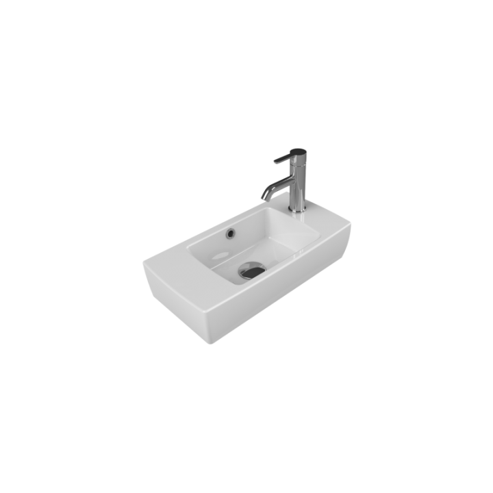 Turkuaz Seramik Cerastyle City 25x50 cm Tezgah Üstü Lavabo, Sağ Batarya Delikli