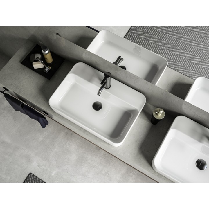 Turkuaz Hera 60x42 cm Tezgah Üstü Lavabo | Modern Çanak Lavabo
