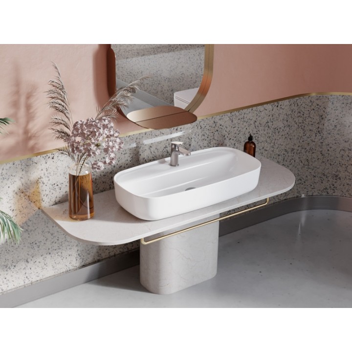 Turkuaz Cerastyle Aqua 80x40 cm Tezgah Üstü Lavabo