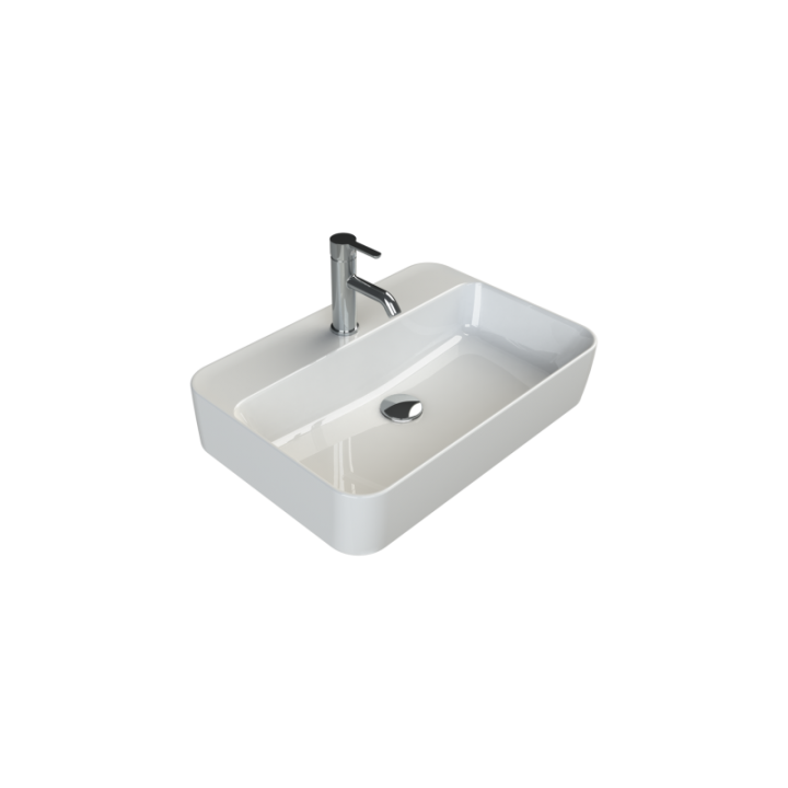 Turkuaz Hera 60x42 cm Tezgah Üstü Lavabo | Modern Çanak Lavabo