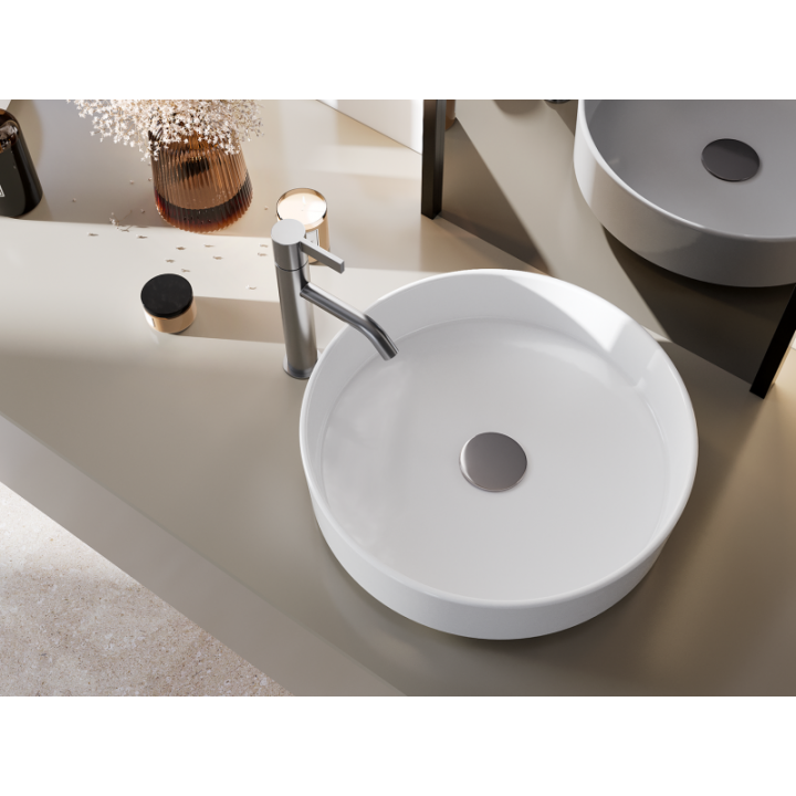 Turkuaz Suit Ø40 cm Tezgah Üstü Lavabo | Yuvarlak Çanak Lavabo