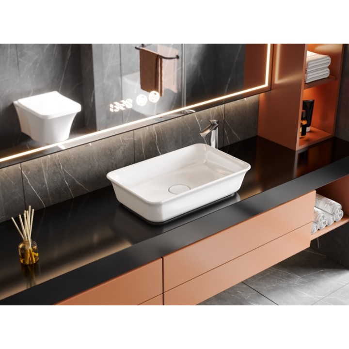 Turkuaz Cerastyle Tezgah Üstü Lavabo, One Plus, 60x38 cm